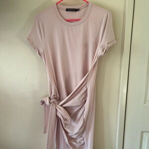 Super cute, super comfy faux wrap dress in Soft Pink